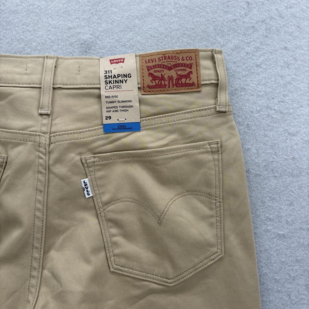 Levis 311 Shaping Skinny Capri Jeans Womens 29 Beige Mid Rise Stretch Denim